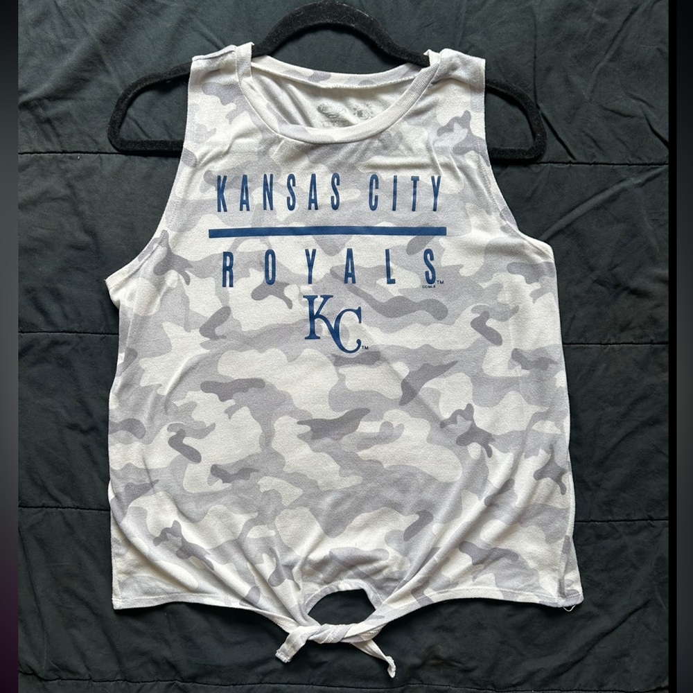 Kansas City Royals Women's Camo Tank Top - Blue and Gray